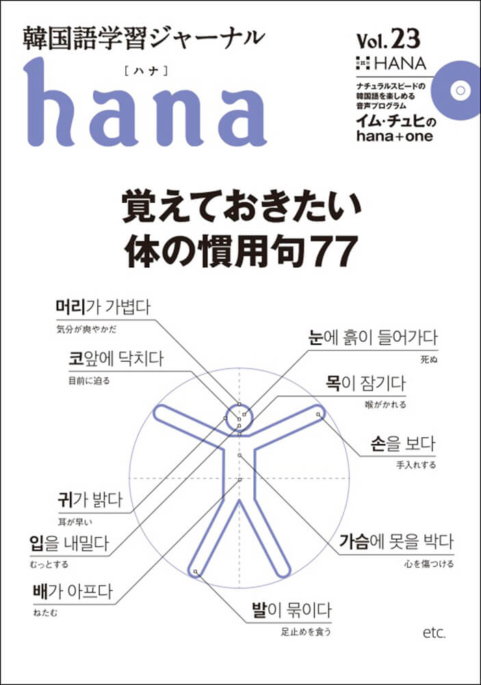 韓国語学習ジャーナルhana Vol. 23「覚えておきたい体の慣用句77」