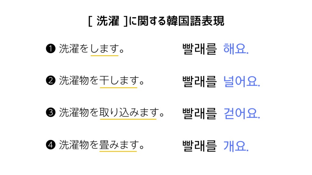 「洗濯」に関する4つの韓国語表現